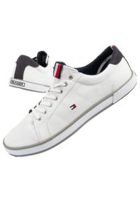 TOMMY HILFIGER - Buty sportowe trampki do chodzenia męskie Tommy Hilfiger. Kolor: biały. Sport: turystyka piesza
