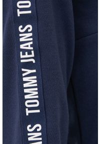 Tommy Jeans sukienka DW0DW12059.PPYY kolor granatowy mini rozkloszowana. Kolor: niebieski. Materiał: poliester, dzianina. Długość rękawa: długi rękaw. Wzór: nadruk. Typ sukienki: rozkloszowane. Długość: mini #4