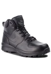 Nike - Buty NIKE - Manoa Leather 454350 003 Black/Black/Black. Kolor: czarny. Materiał: skóra #1