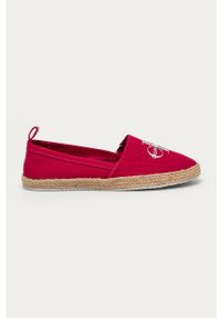 Calvin Klein Jeans - Espadryle. Nosek buta: okrągły. Kolor: różowy. Materiał: syntetyk, materiał, guma. Szerokość cholewki: normalna. Obcas: na obcasie. Wysokość obcasa: niski #1