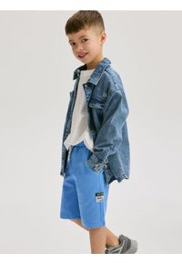 Reserved - Bawełniane szorty - niebieski. Kolor: niebieski. Materiał: bawełna. Wzór: gładki #1