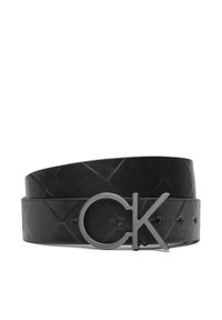 Calvin Klein Pasek Damski Re-Lock Quilt Ck Logo Belt 30Mm K60K611102 Czarny. Kolor: czarny. Materiał: skóra