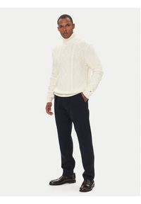 TOMMY HILFIGER - Tommy Hilfiger Golf MW0MW40914 Écru Regular Fit. Typ kołnierza: golf. Materiał: wełna #3