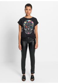 bonprix - T-shirt z miękkiego materiału z domieszką wiskozy. Kolor: czarny. Materiał: wiskoza, materiał. Wzór: nadruk #2