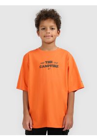 4f - 4F T-shirt loose z nadrukiem chłopięcy - pomarańczowy 122 (6-7 lat). Okazja: na co dzień, na uczelnię. Kolor: pomarańczowy. Materiał: dzianina, bawełna, materiał. Wzór: nadruk. Sezon: lato. Styl: klasyczny, casual #2