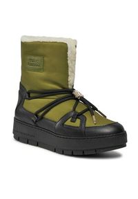 TOMMY HILFIGER - Tommy Hilfiger Śniegowce Tommy Essential Snowboot FW0FW07504 Zielony. Kolor: zielony. Materiał: materiał #3