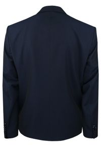 Granatowy Garnitur na Studniówkę lub Wesele - Taliowany - Casino. Kolor: niebieski. Materiał: poliester, wiskoza #5