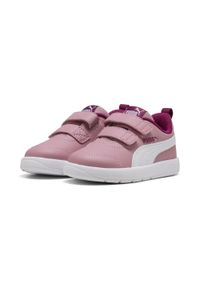 Puma - Sneakersy dla małych dzieci Courtflex V3 PUMA Island. Kolor: różowy, biały, wielokolorowy. Materiał: syntetyk, materiał. Sport: turystyka piesza