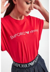 Emporio Armani Swimwear - T-shirt EMPORIO ARMANI SWIMWEAR. Materiał: materiał, bawełna. Długość rękawa: krótki rękaw. Długość: krótkie. Wzór: nadruk #3