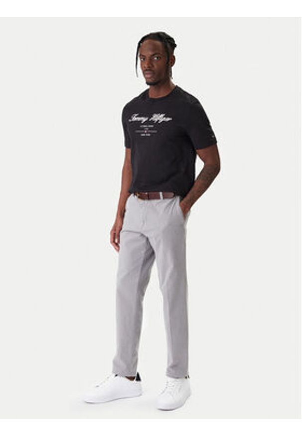 TOMMY HILFIGER - Tommy Hilfiger T-Shirt Script Logo MW0MW33691 Czarny Regular Fit. Kolor: czarny. Materiał: bawełna