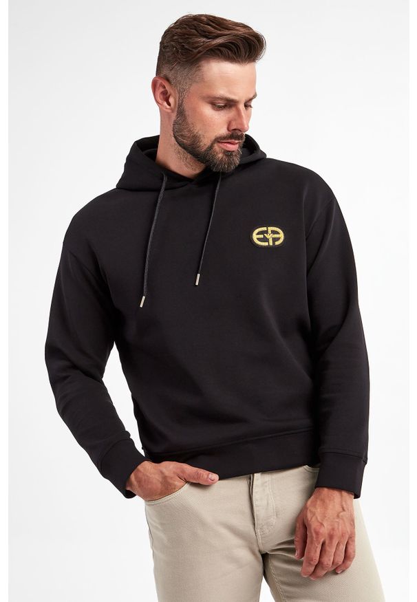 Emporio Armani - Bluza EMPORIO ARMANI. Typ kołnierza: kaptur. Długość rękawa: długi rękaw. Długość: długie. Wzór: haft, aplikacja