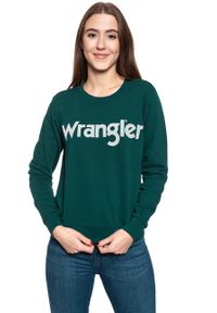 Wrangler - BLUZA WRANGLER LOGO SWEAT PINE W6N2HAG01. Kolor: niebieski