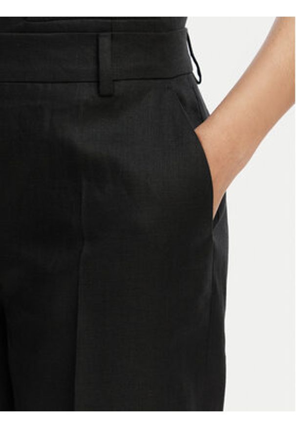 Weekend Max Mara Spodnie materiałowe Malizia 2615131112 Czarny Regular Fit. Kolor: czarny. Materiał: len