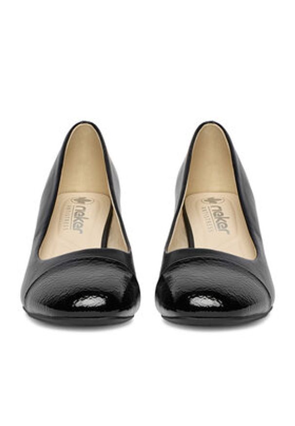 Rieker Czółenka 44760-00 Czarny. Kolor: czarny. Materiał: materiał