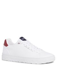 TOMMY HILFIGER - Sneakersy Tommy Hilfiger Court Thick Cupsole Leather FM0FM04830 White YBS. Kolor: biały #1