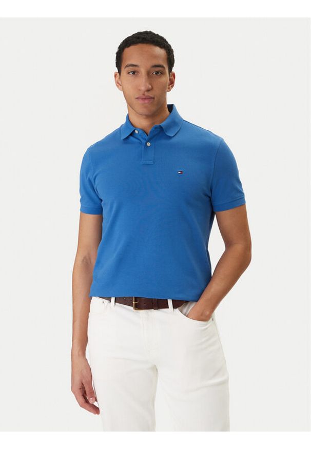 TOMMY HILFIGER - Tommy Hilfiger Polo 1985 MW0MW17770 Niebieski Regular Fit. Typ kołnierza: polo. Kolor: niebieski. Materiał: bawełna