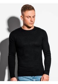 Ombre Clothing - Sweter męski E177 - czarny - XXL. Kolor: czarny. Materiał: nylon, wiskoza. Styl: klasyczny #3