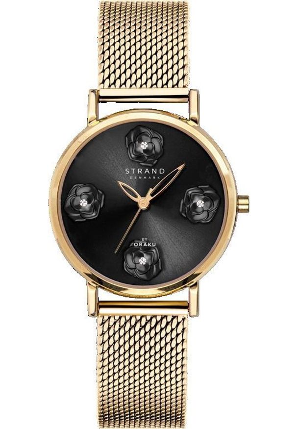 Zegarek Strand Zegarek damski Strand S733LXGBMG CYRKONIE złoty. Kolor: złoty