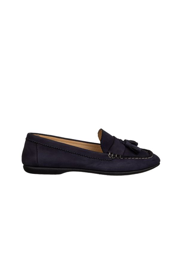 Mokasyny Bayla-161 158 2401 Navy Nubuck 161706, Granatowy, Skóra naturalna - 36. Zapięcie: bez zapięcia. Kolor: niebieski. Materiał: nubuk. Sezon: lato