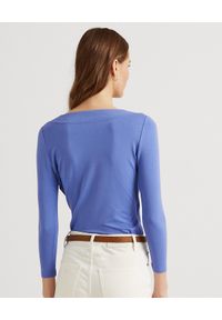 Lauren Ralph Lauren - LAUREN BY RALPH LAUREN - Niebieska bluzka Alaya. Kolor: niebieski. Materiał: tkanina. Wzór: haft #3