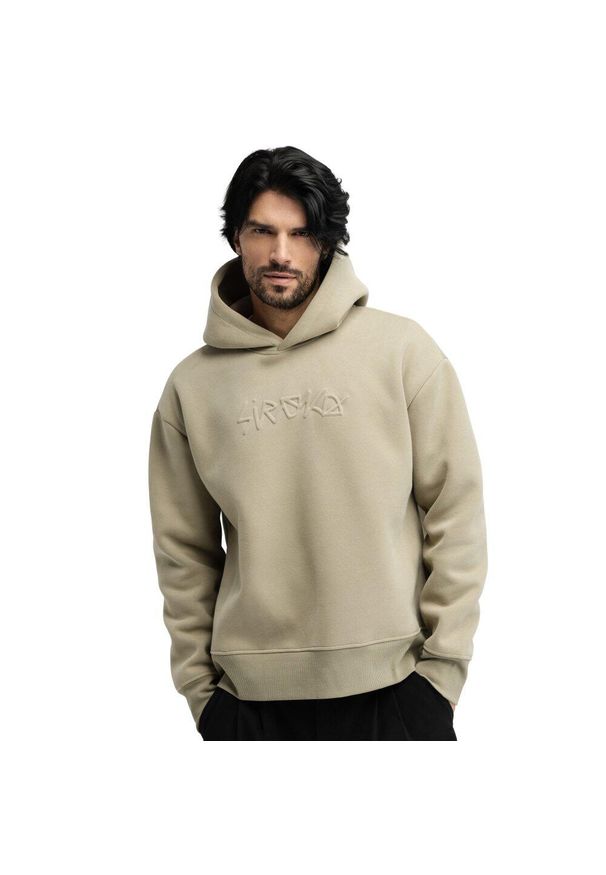 SIROKO - Męska bluza z kapturem Siroko Hoodart Green. Typ kołnierza: kaptur. Kolor: zielony. Materiał: prążkowany, materiał