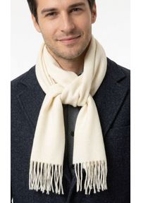Szalik Męski V. Fraas - Kolor Śmietankowy (Kość Słoniowa). Kolor: brązowy, beżowy, wielokolorowy. Materiał: akryl. Sezon: zima, jesień. Styl: elegancki, klasyczny #4