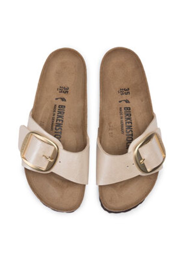 Birkenstock Klapki Madrid Big Buckle 1015279 Beżowy. Kolor: beżowy. Materiał: skóra