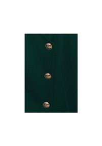 MOE - Elegancka sukienka żakietowa z dekoltem V i guzikami zielona. Okazja: do pracy. Kolor: zielony. Materiał: tkanina. Styl: elegancki. Długość: mini #2