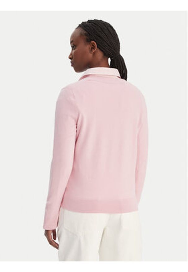 TOMMY HILFIGER - Tommy Hilfiger Sweter WW0WW40098 Różowy Regular Fit. Kolor: różowy. Materiał: syntetyk