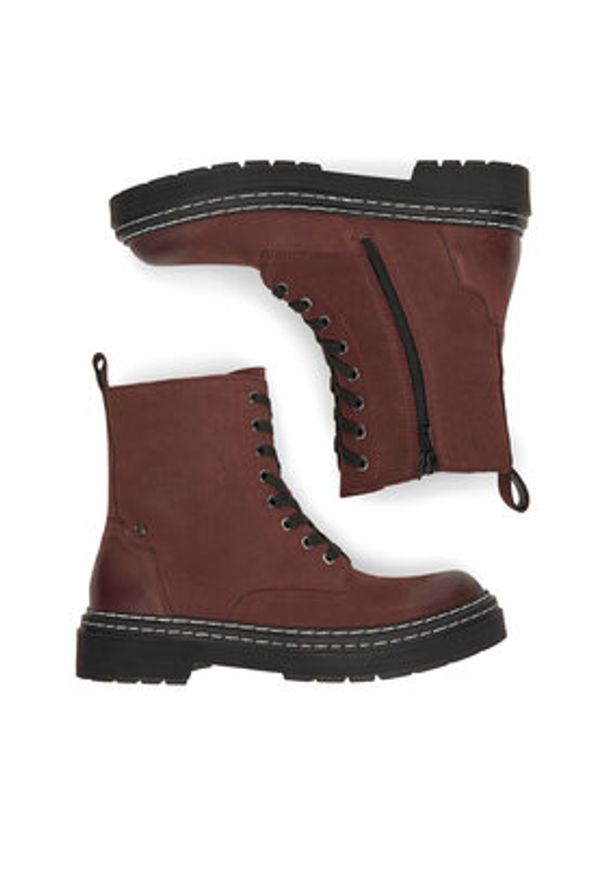 Lasocki Trzewiki CEO-WI23-MICHAELA-02 Bordowy. Kolor: czerwony. Materiał: skóra, nubuk