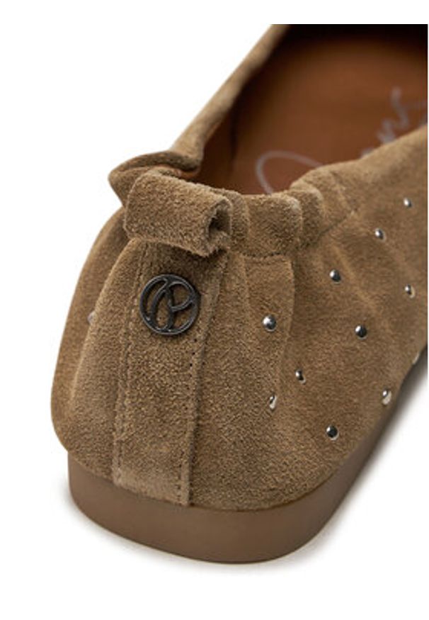 Pepe Jeans Baleriny PLS10420 Beżowy. Kolor: beżowy. Materiał: zamsz, skóra