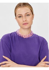 Patrizia Pepe T-Shirt 2M4316/J128-M448 Fioletowy Regular Fit. Kolor: fioletowy. Materiał: bawełna