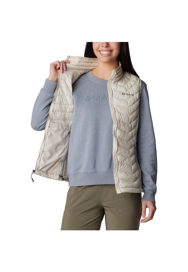 columbia - Kamizelka turystyczna damska Columbia Powder Pass Vest. Kolor: biały. Materiał: nylon