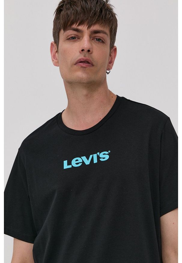Levi's® - Levi's - T-shirt. Okazja: na co dzień, na spotkanie biznesowe. Kolor: czarny. Materiał: dzianina. Wzór: nadruk. Styl: biznesowy, casual