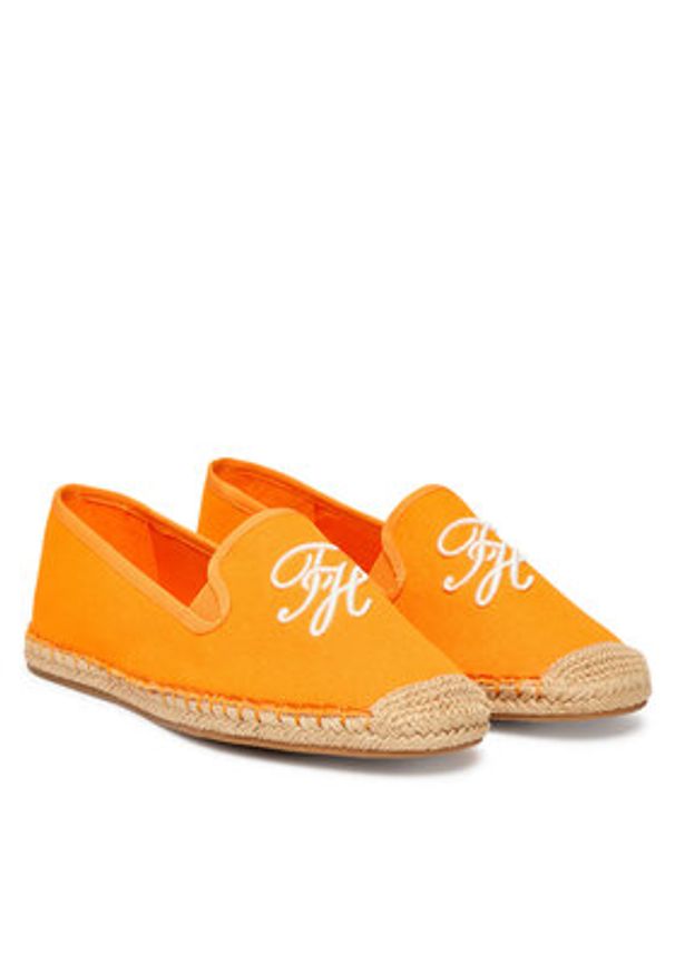 TOMMY HILFIGER - Tommy Hilfiger Espadryle Th Script Summer Espadrille FW0FW09240 Pomarańczowy. Kolor: pomarańczowy. Materiał: materiał