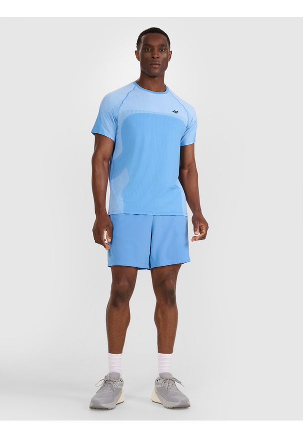 4f - 4F Spodenki treningowe szybkoschnące męskie - niebieskie XL. Kolor: niebieski. Materiał: włókno, syntetyk, materiał. Długość: krótkie. Sport: fitness