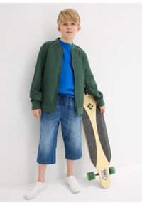 bonprix - Bermudy chłopięce z gumką w talii Slim Fit. Kolor: niebieski. Styl: elegancki #3