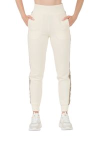 Guess - GUESS Beżowe damskie spodnie dresowe Britney Jogger, Rozmiar XL. Kolor: beżowy. Materiał: dresówka #3