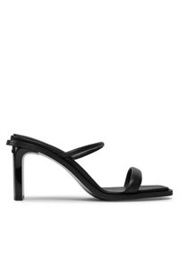 Calvin Klein Klapki Padded Curved Stil Slide 70 HW0HW01992 Czarny. Kolor: czarny. Materiał: skóra