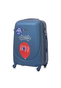 Betlewski - Duża walizka podróżna BETLEWSKI Niebieski BWA-001 L. Kolor: niebieski. Materiał: materiał