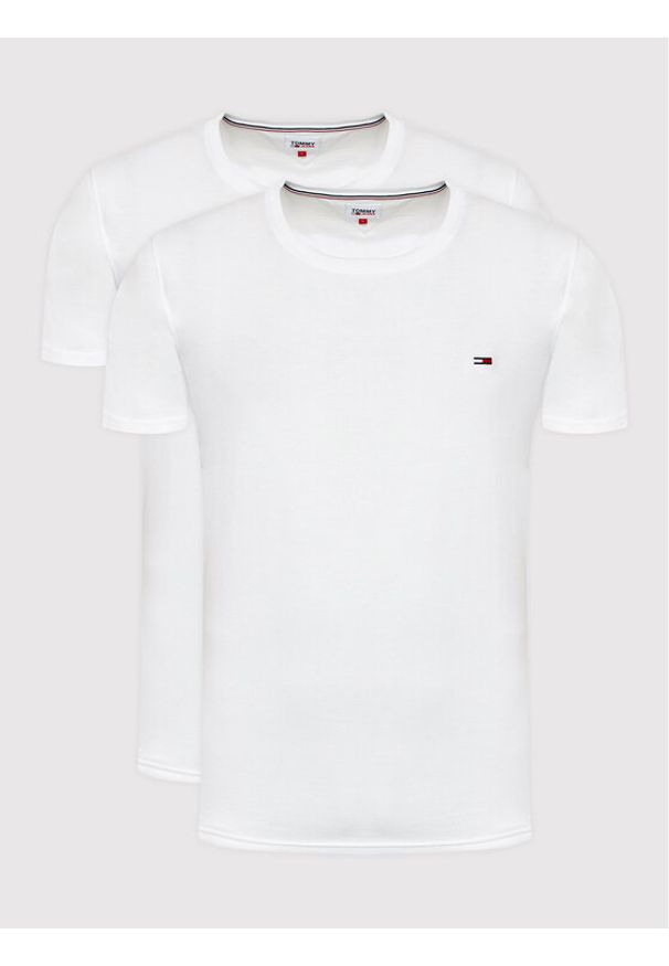 Tommy Jeans Komplet 2 t-shirtów DM0DM15381 Biały Slim Fit. Kolor: biały. Materiał: bawełna