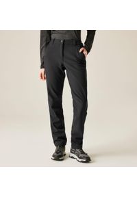 Regatta - Damskie spodnie softshell Fenton na piesze wycieczki. Kolor: czarny. Materiał: softshell. Sezon: lato. Sport: turystyka piesza #1