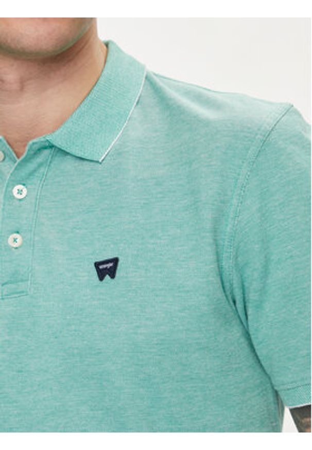 Wrangler Polo Refined 112350393 Zielony Regular Fit. Typ kołnierza: polo. Kolor: zielony. Materiał: bawełna