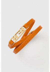 Guess bransoletka skórzana damska. Kolor: pomarańczowy