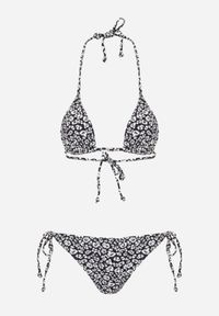 Renee - Czarne Bikini z Wiązaniem Biustonosz i Majtki Figi Sheira. Kolor: czarny. Wzór: motyw zwierzęcy, nadruk #3