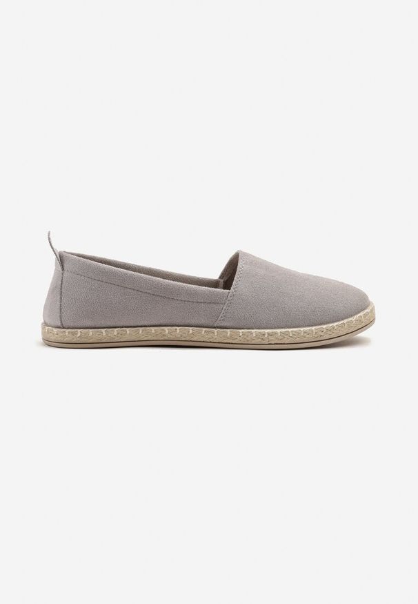 Born2be - Szare Espadryle na Płaskiej Plecionej Podeszwie Juliatta. Okazja: na co dzień. Kolor: szary. Styl: elegancki, casual, klasyczny