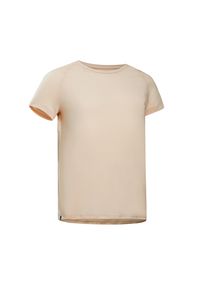 Decathlon - Koszulka z krótkim rękawem dziecięca Domyos S500. Kolor: różowy. Materiał: poliester, materiał, elastan, lyocell. Długość rękawa: krótki rękaw. Długość: krótkie. Sport: joga i pilates #1