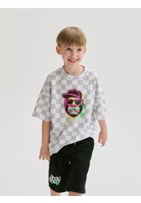 Reserved - Bawełniany komplet z nadrukiem - jasnoszary. Kolor: szary. Materiał: bawełna. Wzór: nadruk #1