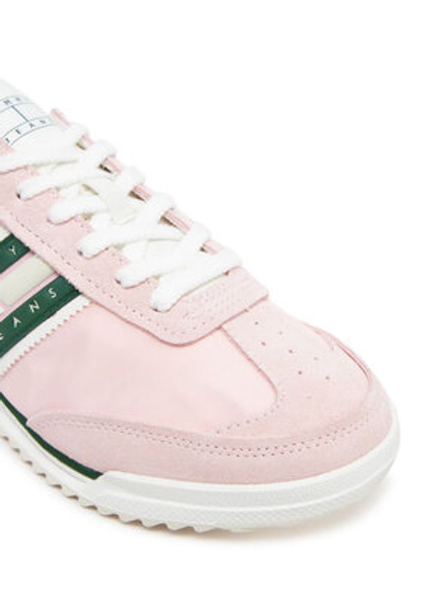 Tommy Jeans Sneakersy Tjw Retro Runner Cleated EN0EN02717 Różowy. Kolor: różowy. Materiał: zamsz, skóra
