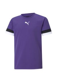 Koszulka piłkarska dla dzieci Puma teamRISE Jersey Jr. Kolor: fioletowy. Materiał: poliester. Sport: piłka nożna